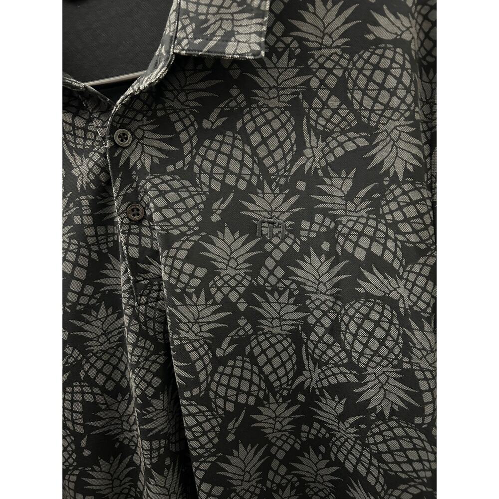 TravisMathew Off The Cape Mens Golf Polo Black Gray Pineapple Shirt Size Large - Picture 7 of 12